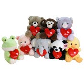 Wholesale - 10" VALENTINE'S PLUSH 8-ASST ANIMALS C/P 48, UPC: 810126541277